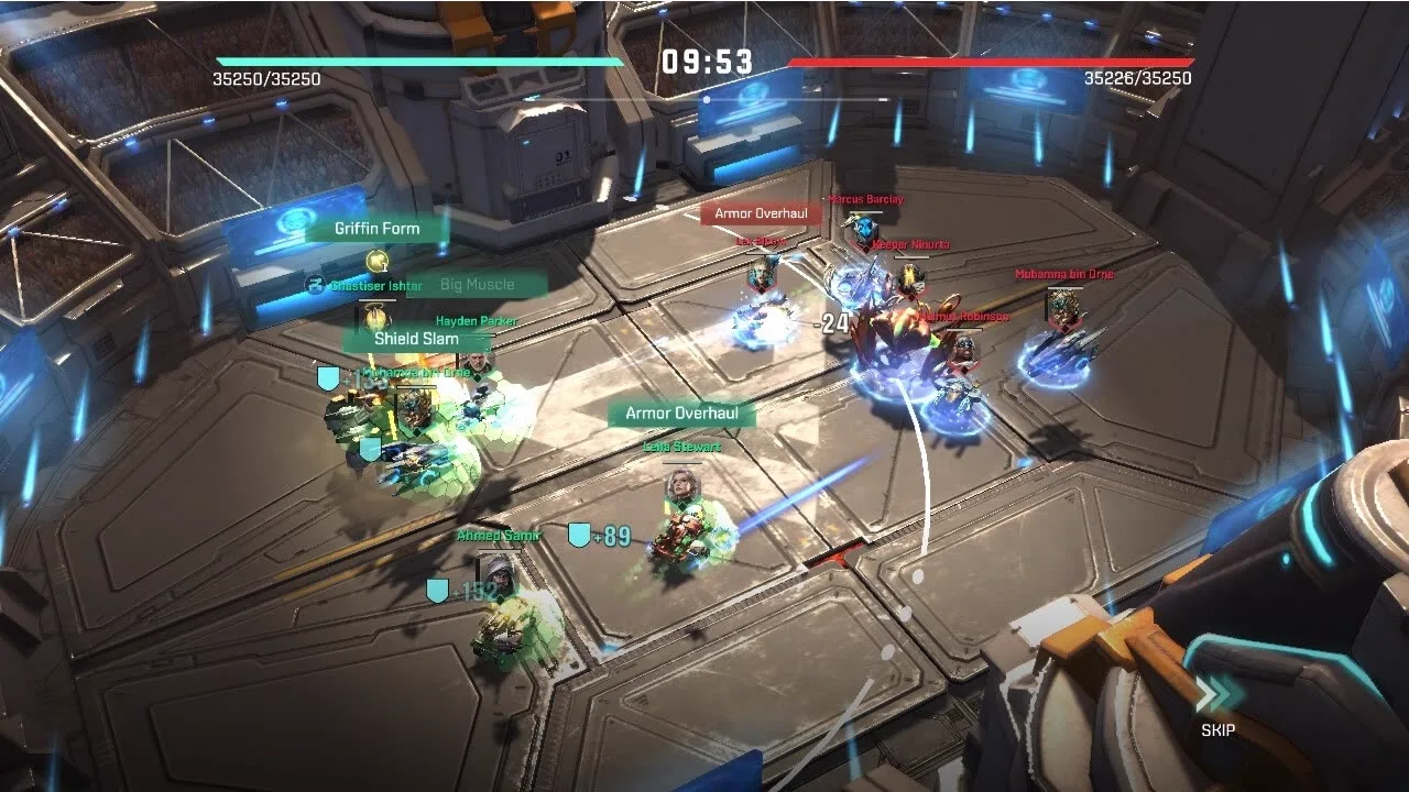 Project Entropy squad battle with health bars and abilities