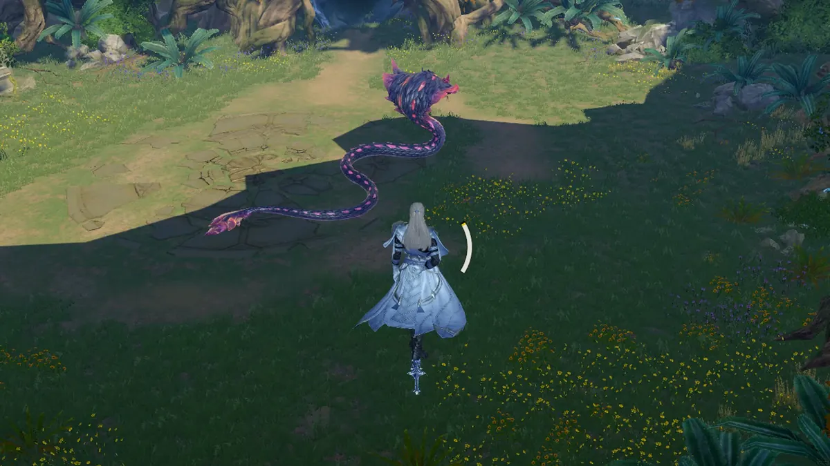 Soul Land character with a serpent spirit coiled nearby